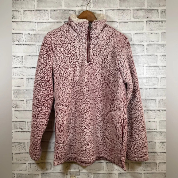 Love Tree Jackets & Blazers - Women’s Love Tree Pink Fleece Sherpa 1/4 Zip Pullover Medium